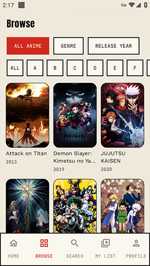 BROWSE 標籤截圖