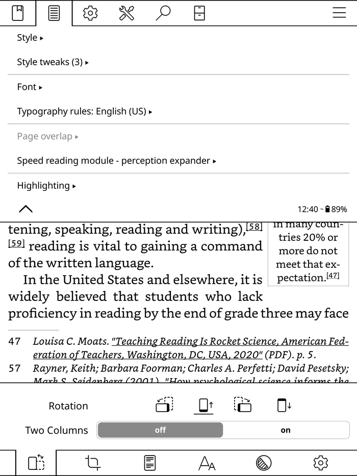 koreader 與墨水屏設備的適配