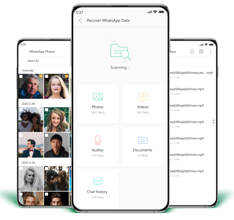WhatsApp 恢復的附件掃描